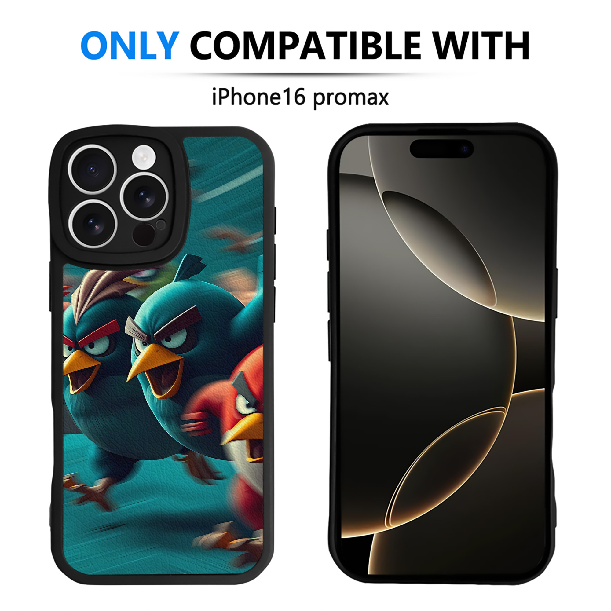 （画像用） Angry Birds アングリーバード 【iPhone 16シリーズ対応】シリコンスマホケース（レザー調） 材質：シリコン